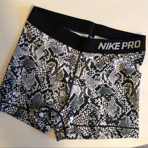 Snake print Nike pro shorts